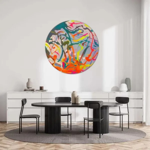 kunstwerk malerei abstrakt rund bunt spiegel sascha dahl 3