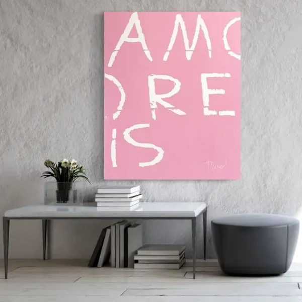 kunstwerk malerei popart rosa amore is true sascha dahl 2